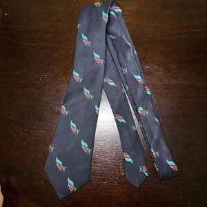 VTG Kentucky Derby Festival Pegasus Wing Navy Blue Silk Blend Tie USA Made Race